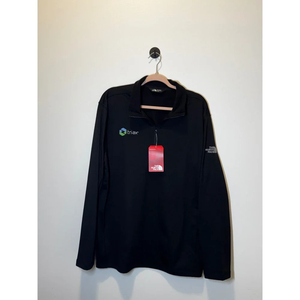 The North Face Mens Tech 1/4 Zip Pullover Black Triax Logo XL NWT